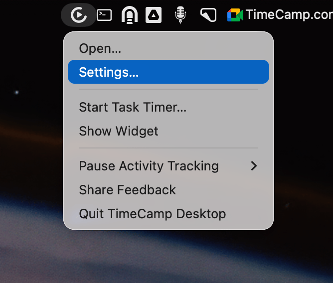 Open Settings